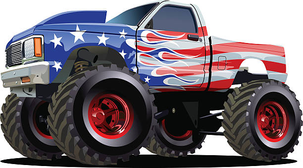 Cartoon Monster Truck Cartoon Monster Truck. Available EPS-10 separated by groups and layers with transparency effects for one-click repaint hot wheels flames stock illustrations