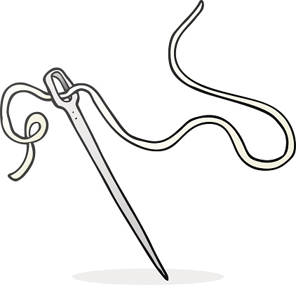 Cartoon Needle And Thread Stock Illustration - Download Image Now - iStock