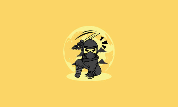 illustrations, cliparts, dessins animés et icônes de vecteur de personnage de ninja de dessin animé - ninja