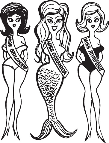 Cartoon of female beauty contest participants