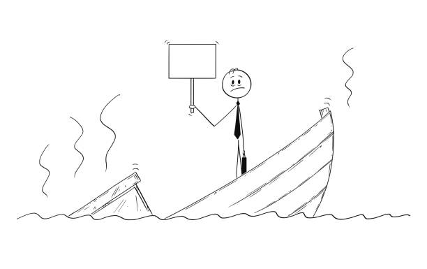 Best Drawing Of Sinking Ship Illustrations Royalty Free