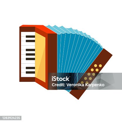 istock Cartoon red blue accordion 1283924235