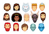 Vector Cartoon Set Of Medieval Fantasy Characters Isolated