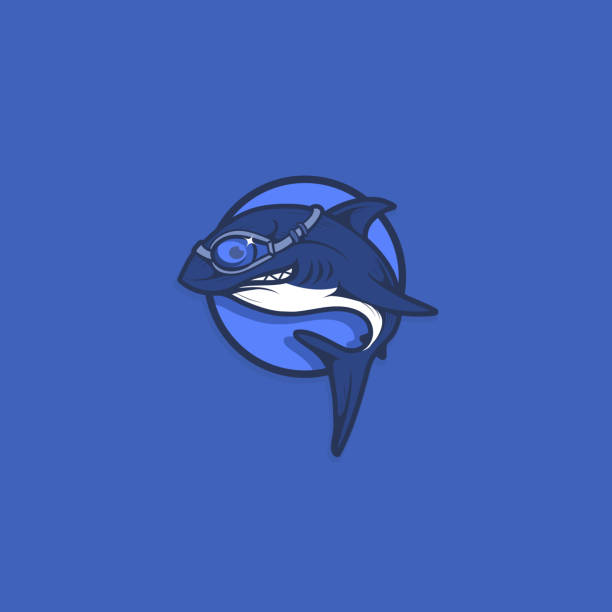 ilustrações de stock, clip art, desenhos animados e ícones de cartoon shark wearing google mascot illustration - google