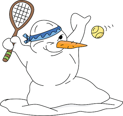 Cartoon Schneemann Spielen Tennis Vektor Ilustration Stock Vektor Art und  mehr Bilder von Charakterkopf - iStock