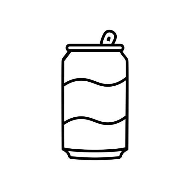 漫画ソーダ缶アイコン白い背景に分離 - 缶点のイラスト素材／クリップアート素材／マンガ素材／アイコン素材
