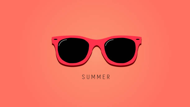Cartoon Style Sunglasses on Colorfull Background, Vector Illustration. vector art illustration