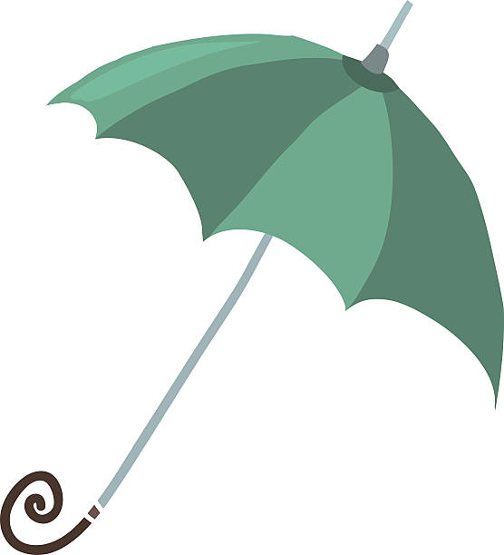 Cartoon umbrella flat icon. vector art illustration