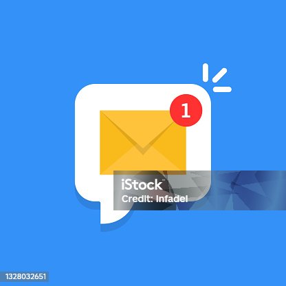 istock cartoon white bubble with email notice 1328032651