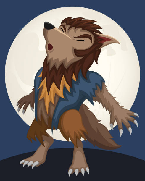 мультфильм волкман - werewolf howl stock illustrations.
