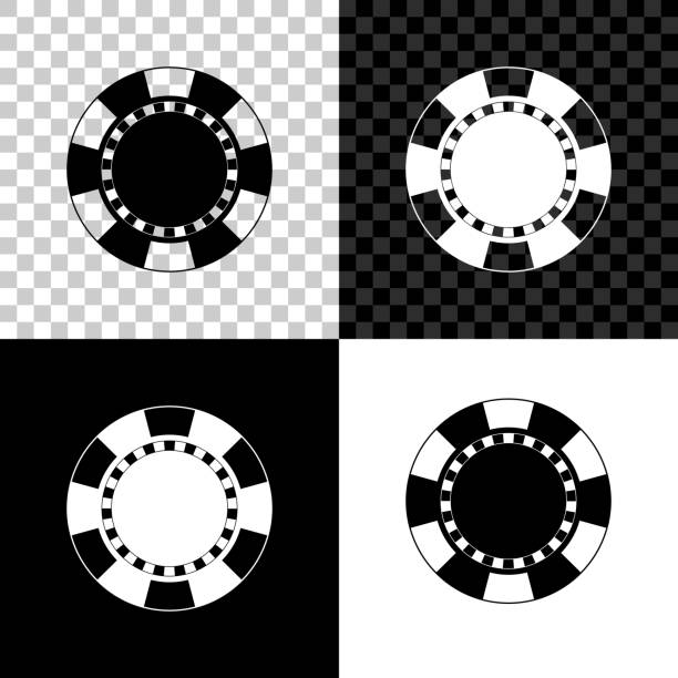 Casino chip icon isolated on black, white and transparent background. Vector Illustration Casino chip icon isolated on black, white and transparent background. Vector Illustration gambling chip stock illustrations