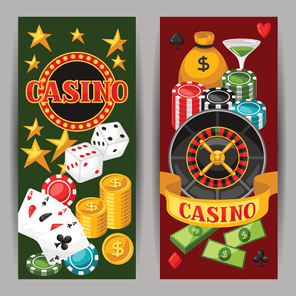 Casino Gambling Banners Or Flyers With Game Objects Stock Illustration -  Download Image Now - iStock