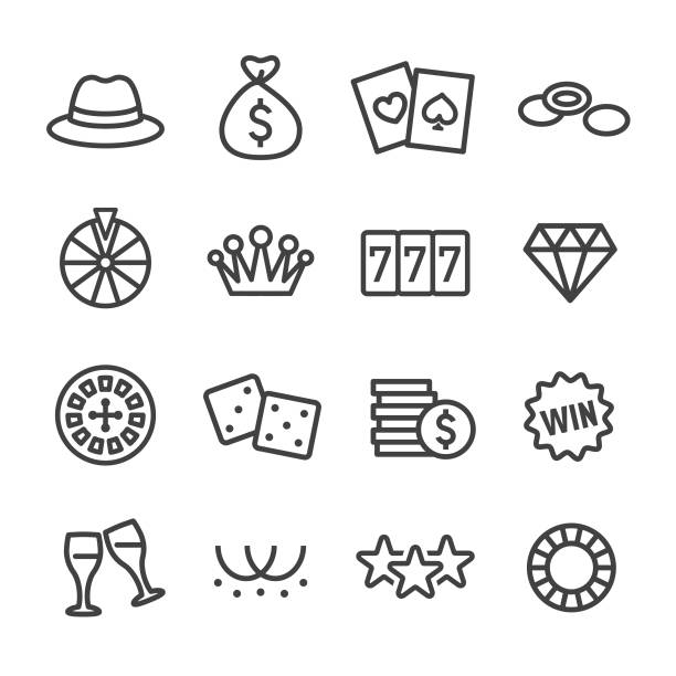 ilustrações de stock, clip art, desenhos animados e ícones de casino icons - line series - casino icon