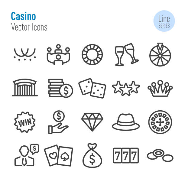 ilustrações de stock, clip art, desenhos animados e ícones de casino icons - vector line series - casino icon
