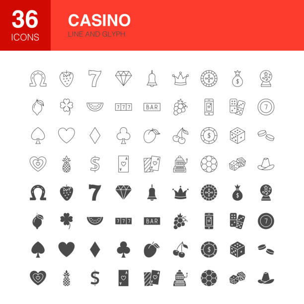 ilustrações de stock, clip art, desenhos animados e ícones de casino line web glyph icons - casino icon