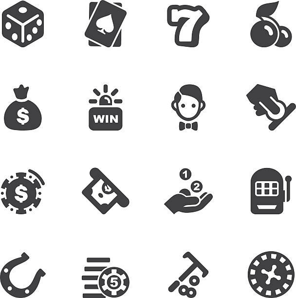 ilustrações de stock, clip art, desenhos animados e ícones de casino silhueta ícones 1/eps10 - casino icon