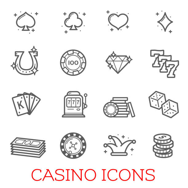 ilustrações de stock, clip art, desenhos animados e ícones de casino symbols vector set - casino icon