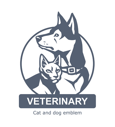 Cat and dog emblem
