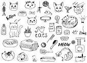 istock Cat doodles on a white background 1090377466