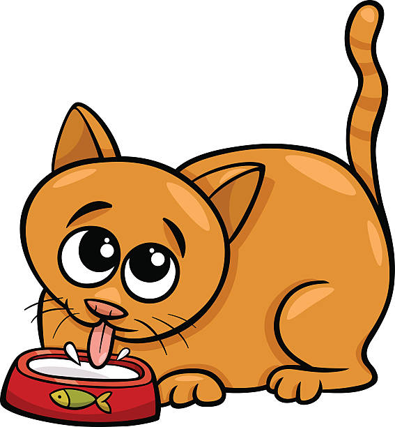 Royalty Free Cat Drinking Milk Clip Art, Vector Images & Illustrations