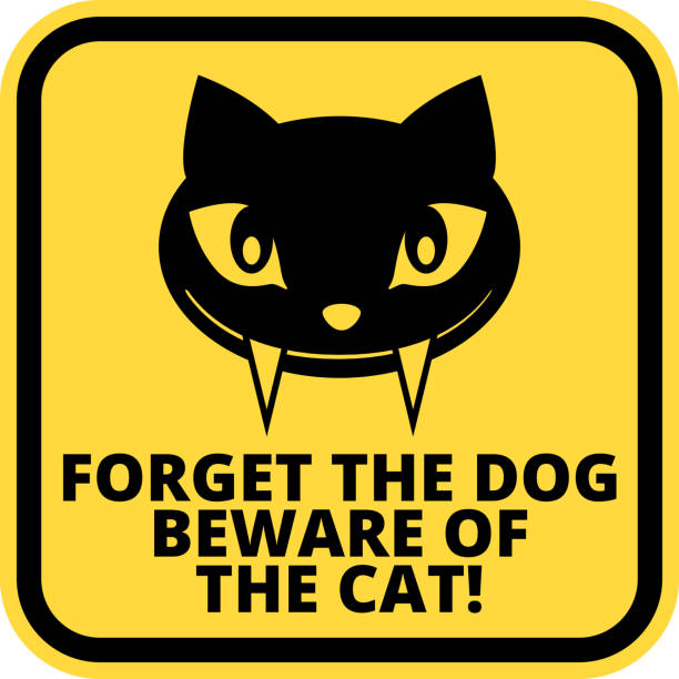 Cat sign vector art illustration