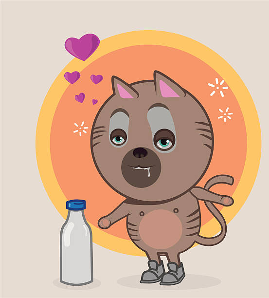 Cat Drinking Milk Illustrations, Royalty-Free Vector Graphics & Clip