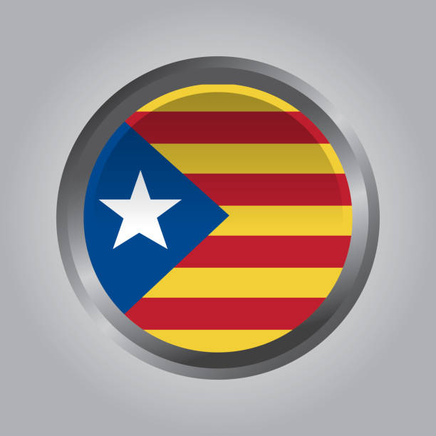 catalonia the national flag europe spain vector illustration