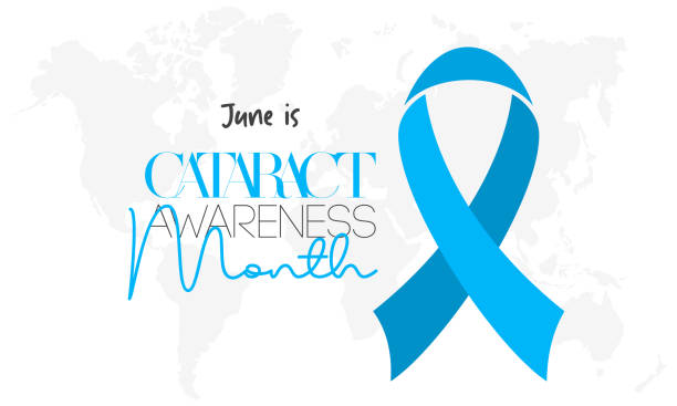 Cataract awareness month in ever June. Annual health awareness concept for banner, poster, card and background design. Cataract awareness month in ever June. Annual health awareness concept for banner, poster, card and background design. national diabetes month stock illustrations