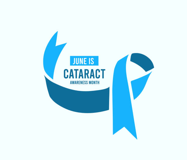 Cataract Awareness Month. Vector illustration with ribbon vector art illustration