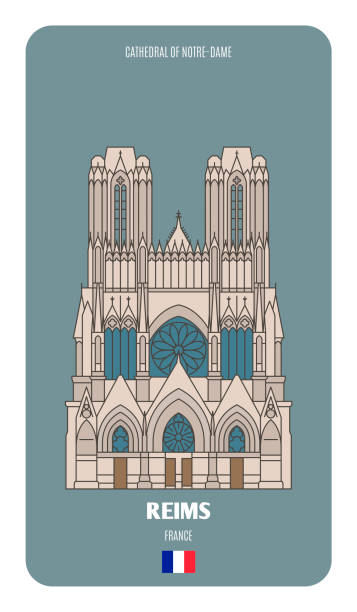 illustrations, cliparts, dessins animés et icônes de cathédrale notre-dame de reims, france - reims
