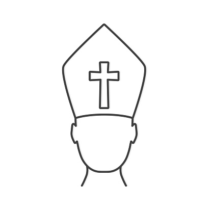 catholic priest, bishop, pope icon- vector illustration