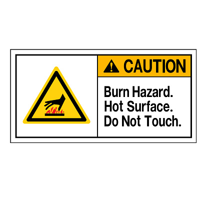 Caution Burn Hazard Hot Surface Do Not Touch Symbol Sign, Vector Illustration, Isolate On White Background Label .EPS10