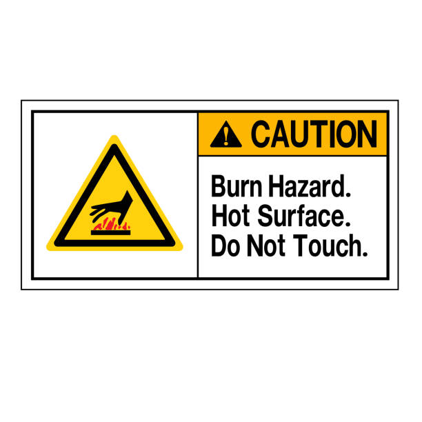 Caution Burn Hazard Hot Surface Do Not Touch Symbol Sign, Vector Illustration, Isolate On White Background Label .EPS10 vector art illustration
