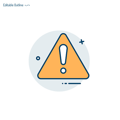 Caution icon, error warning sign, Exclamation mark, Important symbol, Be careful and stay alert, Assessment marker, Editable stroke