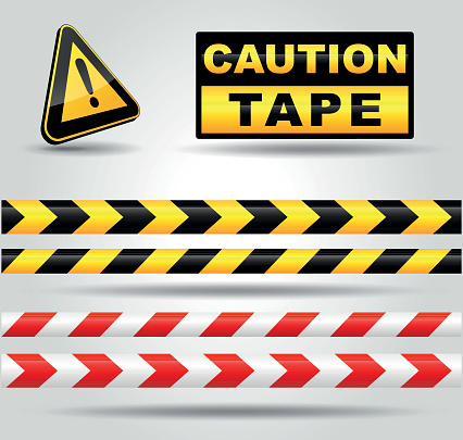 caution tape on white background
