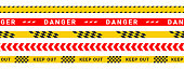 istock Caution tape set. Police stripe. Security tapes. Do not cross stripes. Vector images 1398975470