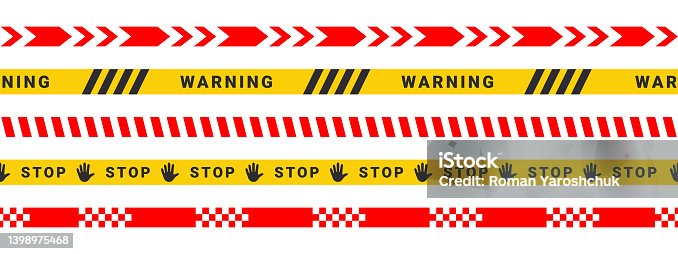 istock Caution tape set. Warning or caution stripe. Security tapes. Do not cross stripes. Vector images 1398975468