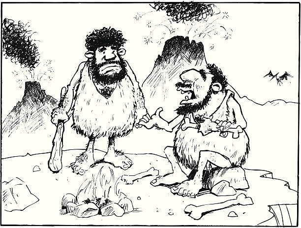 ilustrações de stock, clip art, desenhos animados e ícones de cavemen - fire caveman