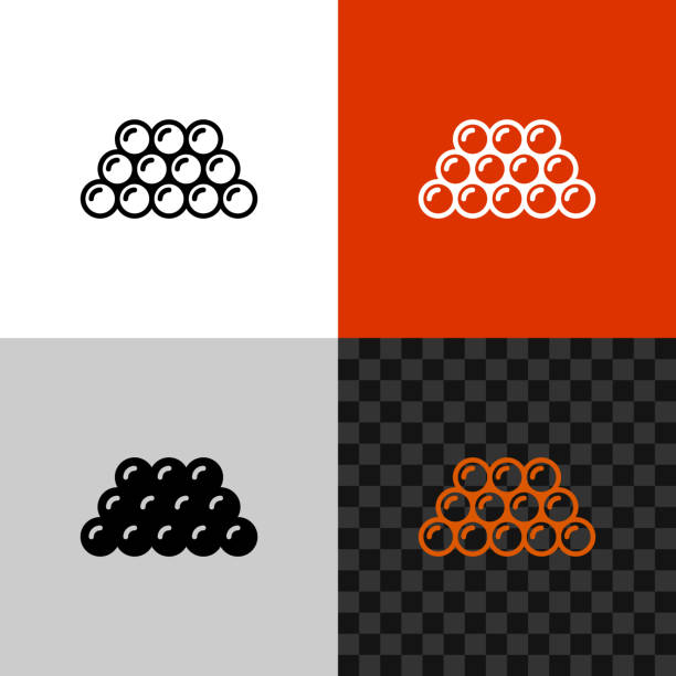 Caviar icon. Line style fish caviar symbol. Caviar icon. Line style fish caviar symbol. Seafood logo. Editable outline width. roe stock illustrations