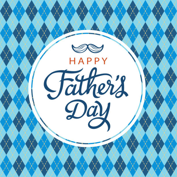 Celebrate Father's Day Father's day place card with background. fathers day stock illustrations