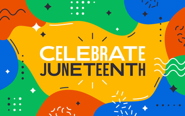 celebrate juneteenth celebration background - juneteenth 幅插畫檔、美工圖案、卡通及圖標