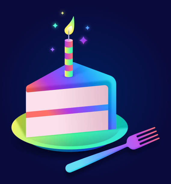 ilustrações de stock, clip art, desenhos animados e ícones de celebration birthday cake party cake slice - serving a slice of cake