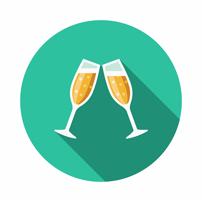 Celebration Flat Design Elections Icon with Side Shadow