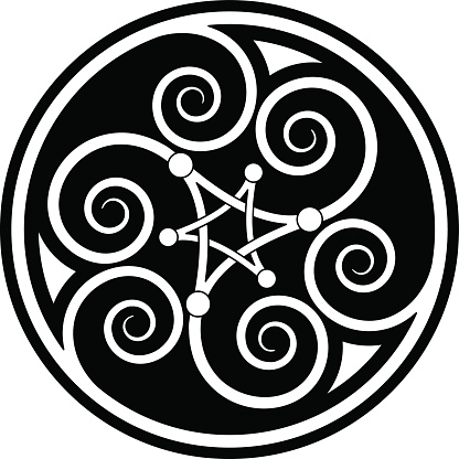 Celtic spiral mandala (Triskelion variation n° 4)