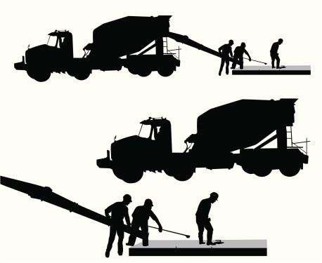Cement Workers Vector Silhouette