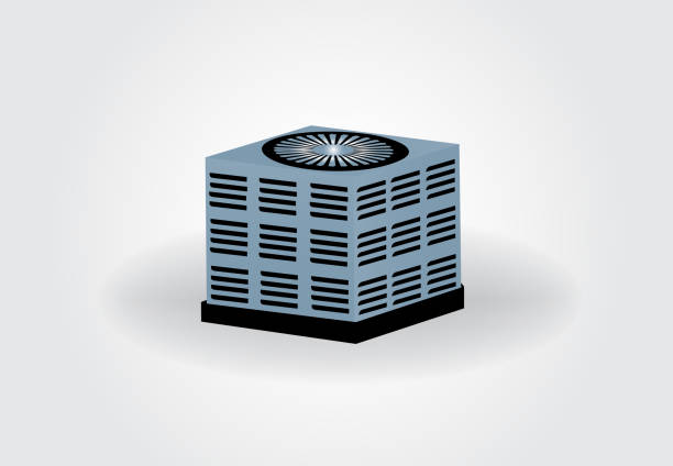Central air conditioning unit icon vector Central air conditioning unit icon logo vector graphic design mini fan stock illustrations