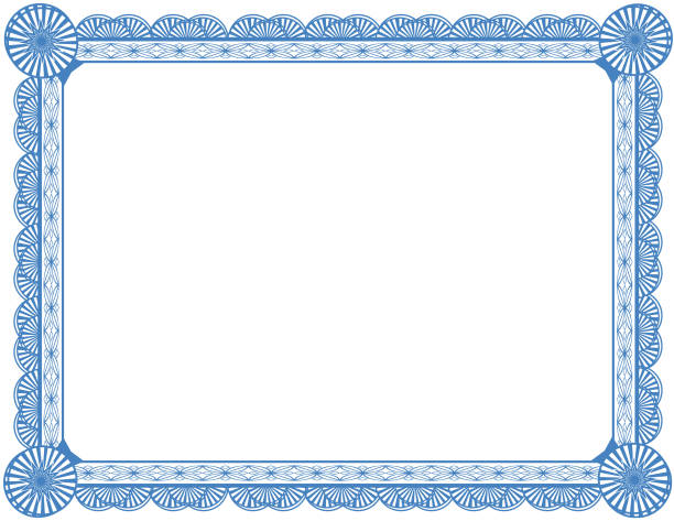 Certificate Border, cyan Certificate Border or Document Frame 8.5 x 11” or can be Scalable to any size certificate stock illustrations