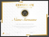 Certificate or Diploma template luxury modern style. Vector illustration.