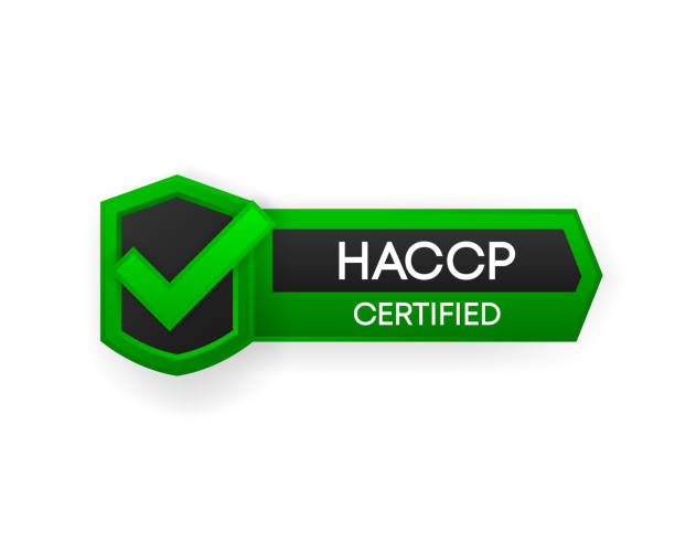 ilustrações de stock, clip art, desenhos animados e ícones de haccp certified banner vector isolated on white background. flat badge or label of certification. vector illustration. - haccp