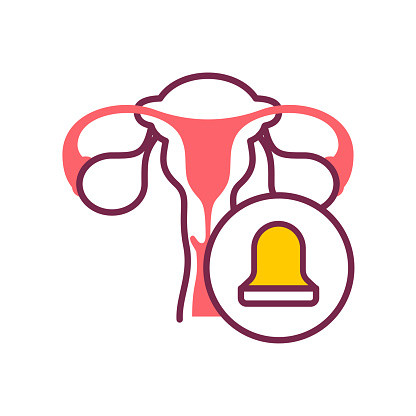 ✓ Imagen de Icono de línea de color de parche anticonceptivo. Mujeres  anticonceptivos hormonales, anticonceptivos. Signo de sexo de seguridad.  Fotografía de Stock